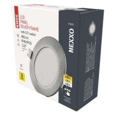 LED vestavné svítidlo NEXXO, kruhové, stříbrné, 7W, se změnou CCT