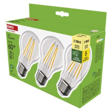 LED žárovka Filament A60 A CLASS/ E27 / 3,8 W (60 W) / 806 lm / teplá bílá - 3ks