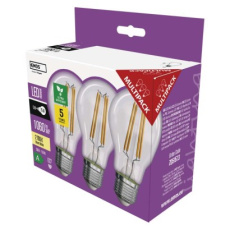 LED žárovka Filament A60 A CLASS/ E27 / 5 W (75 W) / 1 060 lm / teplá bílá - 3ks