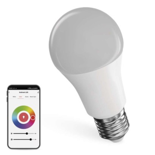 Chytrá LED žárovka GoSmart A60 / E27 / 11 W (75 W) / 1 050 lm / RGB / stmívatelná / WiFi