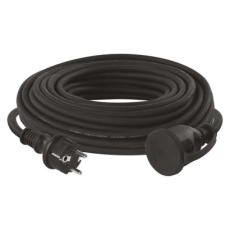 Venkovní prodlužovací kabel 25 m / 1 zásuvka / černý / guma-neopren / 230 V / 2,5 mm2