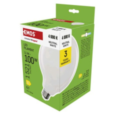 LED žárovka Filament G125 / E27 / 11 W (100 W) / 1521 lm / neutrální bílá