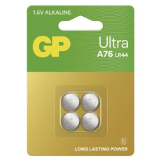 Alkalická knoflíková baterie GP Ultra A76U (LR44) - 4ks