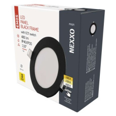 LED vestavné svítidlo NEXXO, kruhové, černé, 7W, se změnou CCT