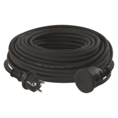 Venkovní prodlužovací kabel 30 m / 1 zásuvka / černý / guma-neopren / 230 V / 1,5 mm2