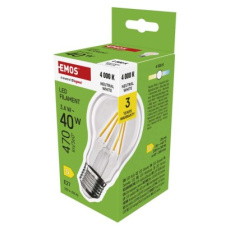 LED žárovka Filament A60 / E27 / 3,4 W (40 W) / 470 lm / neutrální bílá