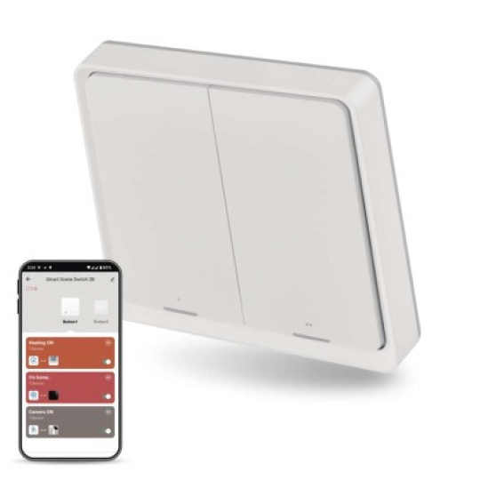 GoSmart Přenosný ovladač scén IP-2002ZW, ZigBee 3.0, 2-tlačítkový