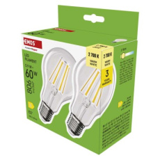 LED žárovka Filament A60 / E27 / 5,9 W (60 W) / 806 lm / teplá bílá - 2ks