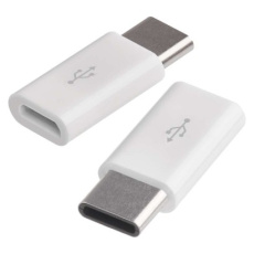 Adaptér micro USB-B 2.0 / USB-C 2.0, bílý, 2 ks - 2ks