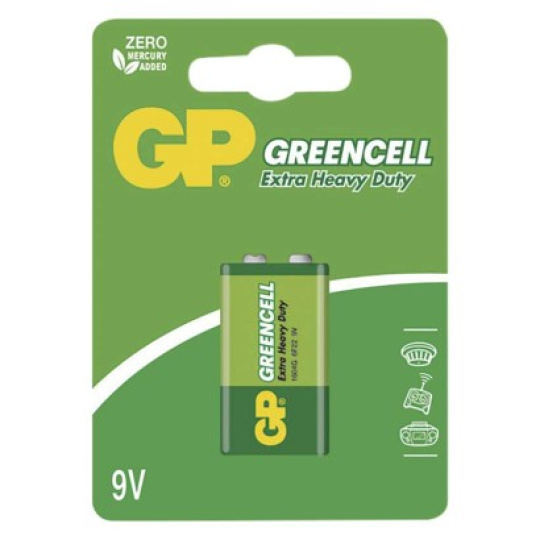 Zinková baterie GP Greencell 9V (6F22)