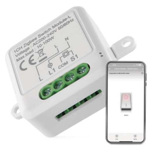 GoSmart modul spínací IP-2103SZ, ZigBee, 1-kanálový (nevyžaduje N vodič)